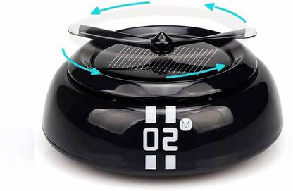 Allure Auto Car Solar Energy Rotating Cologne Car Aromatherapy Interior Decoration Accessories Diffuser Car Dashboard Decorations(Black) Air Purifier