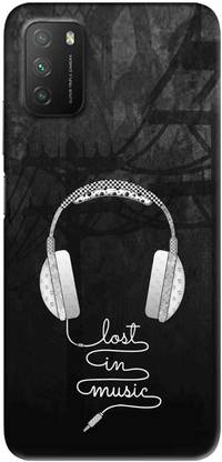 NDCOM Back Cover for Poco M3 Lost In Music Quotes Printed
