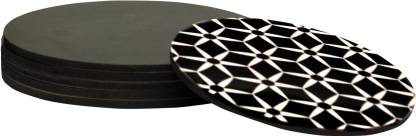 CSEL Round Wood Coaster Set