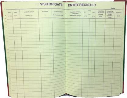 SMKT Visitor GATE Entry Register, 34Cm × 20Cm, (250Page) 1-Part Visitor GATE Entry Register, 34Cm × 20Cm, (250Page)
