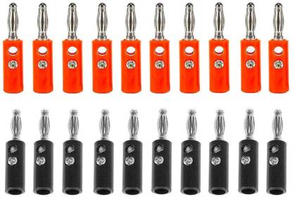 ERHIndia Speaker Wire Cable Banana Plugs Screw Type Connectors Banana Socket Connectors Red & Male Pin Alternative Energy Electronic Hobby Kit