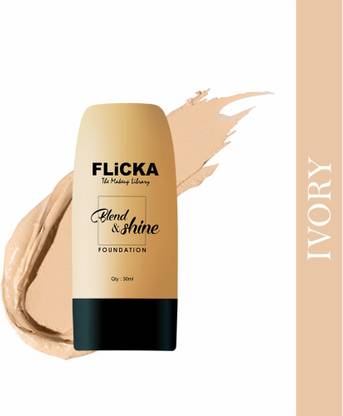 Flicka Blend & Shine Liquid Foundation For Face Makeup, 01 Ivory, 30ml Foundation