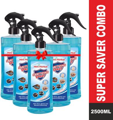 HIM HERBAL SANITIZING SPRAY 500ML X 5 PCS COMBO FDA APPROVED SAFE ON SKIN AND SURFACES 70% ENA Sanitizer Spray Bottle