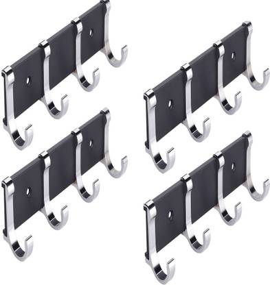 Flipkart SmartBuy Set Of 4 Stylish Cloth Hanger Bathroom Wall Door Hooks For Hanging keys,Clothes,towels Regular Organizer