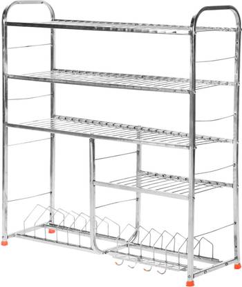 इरोंतेच Best Quality 31 X 30 Inches Wall Mount Kitchen Dish Rack / Plate Cutlery Stand / Kitchen Utensils Rack / Modern Kitchen Storage Rack भांडी किचन रॅक