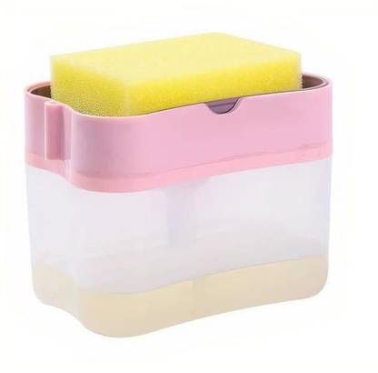 Maakhodiyar Liquid Soap Dispenser Pump Sponge Caddy For Dish Soap Sponge 350 ml Liquid, Soap Dispenser