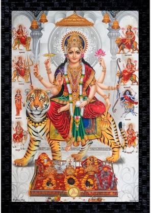 Janki God Durga Mata Online Wall Paintings for Home and Temple Canvas 20 inch x 14 inch Painting