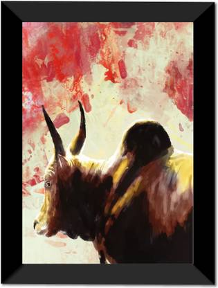 Jallikattu Bull Wall Poster/Frame Fine Art Print