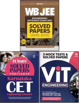 Arihant Previous Solved Papers(Karnataka + WBJEE + VIT)(3-BOOKS SET) Engineering Entrance 2021