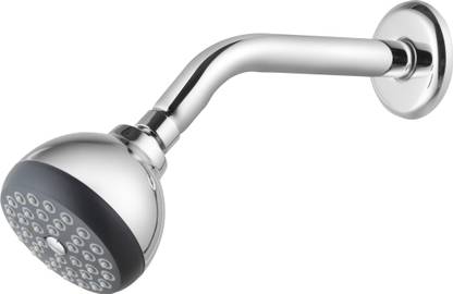 RUHE ABS 6x6 Inches Beta Overhead Shower With 9" Inches Arm And Wall Flange (Chrome Finish) Shower Head