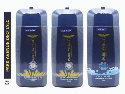 PARK AVENUE Two GOOD MORNING and One COOL BLUE FRAGRANCE DEO TALC (Pack Of 3)