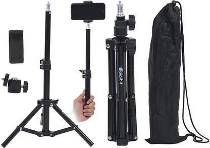 DIGIBIT Photography Tripod Light Stand for Photo Studio Ring Light Reflector Softbox, LED Light Umbrella Background Video Lighting Aluminium Alloy Stand with Mobile Holder and Connector, 140 cm Tripod