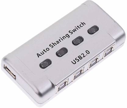REC Trade USB 2.0 Mini Auto Sharing Switch USB 2.0 Mini Auto Sharing Switch, 4 Port Auto USB 2.0 Selector Switch Printer Flash Driver Mouse Sharing Switcher Hub for Computer. USB Hub