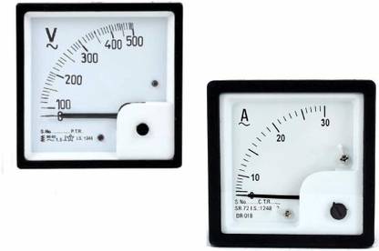DIYtronics Analog Ampere Meter (0-30A) Analog Voltmeter (0-500v) AC 72mm Voltmeter