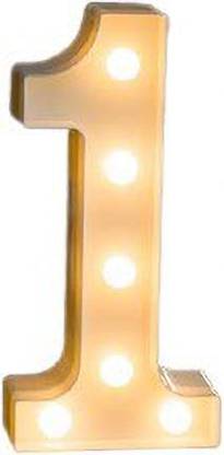 PartyPort Battery Powered LED Marquee Number 1 Light for Anniversary Birthday Party Decoration