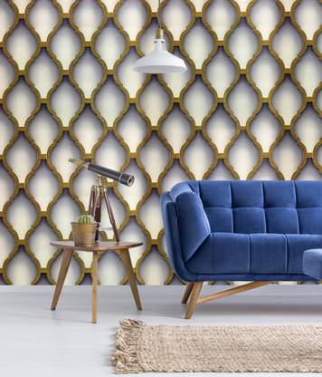 PERFECT DECOR Vinyl Art & Paintings White, Gold Wallpaper