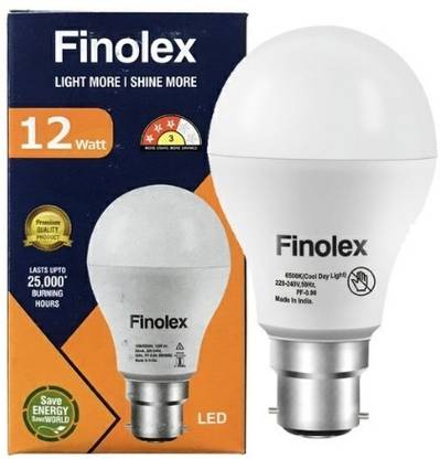 FINOLEX 12 W Basic Standard B22 LED Bulb