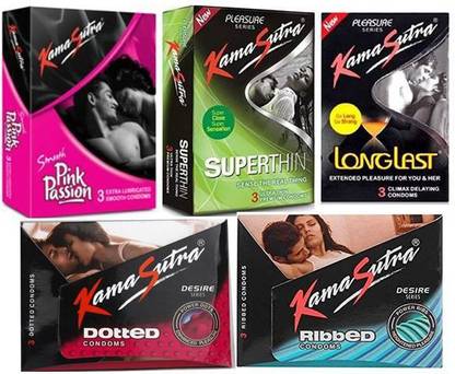 Kamasutra Honeymoon Night Surprise Condom Pack of 5 with 3 Pcs Each Condom