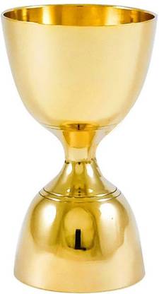 ICY SHOTS Cocktail Measurer Jigger or Liquor Drinks Measurement 30 ml & 60 ml Dual Side Peg Measure Bar Cup Brass Cocktail measuring Decanter