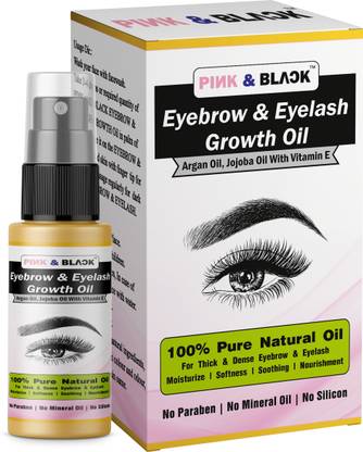 Pink & Black eyelash and eyebrow growth serum For Regrowth, Stronger,Think , Dense, softness, soothing 30 ml
