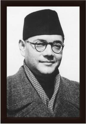 Braj Art Gallery Subhash Chandra Bose Photo Frame Digital Reprint 19.5 inch x 13.5 inch Painting