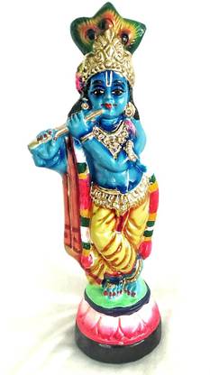 crystal bloom Lord Krishna Statue | Krishna idol | Shri Krishnan Idol Showpiece Murti for Home Krishna Idol Height 12 inches Decorative Showpiece  -  30 cm