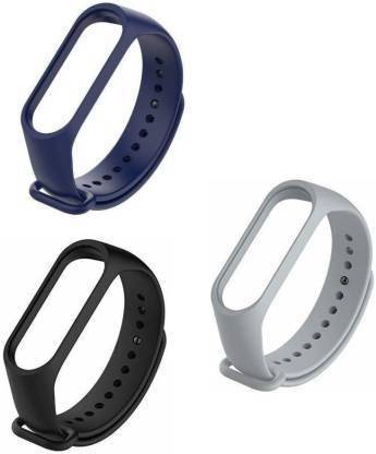 Asotai Silion Adjustable MI 3/ MI 4 Band Watch Strap Bracelet (Not Compatible with MI Band 1/2) Premium Combo Pack of 3pcs Smart Band Strap