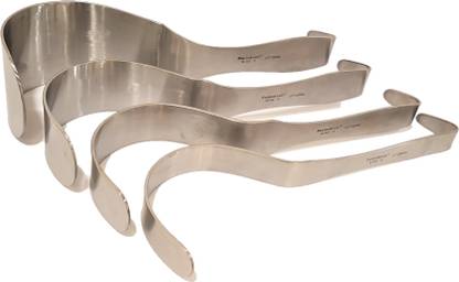 FusionKraft Deaver Retractor, One each of (S, M, L, XL) Blade, Flat Handle, 12" (Combo Pack of 4) Hand Held Retractor