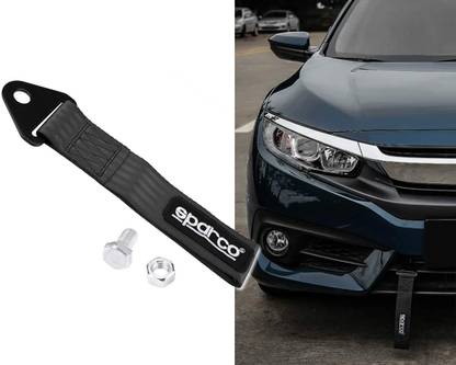 Selifaur Sparco Tow Strap Universal Fit for Front or Rear Bumper (Black) 0.2 m Towing Cable