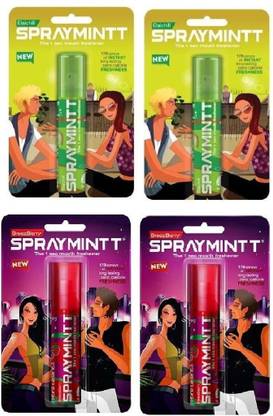 spraymint 2 Elachill & 2 Breez Berry Mouth Freshener Each 15 g Pack Of 4 Spray