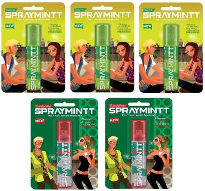 spraymint 3 Elachill & 2 Thanda Paan Mouth Freshener Each 15 g Pack Of 5 Spray
