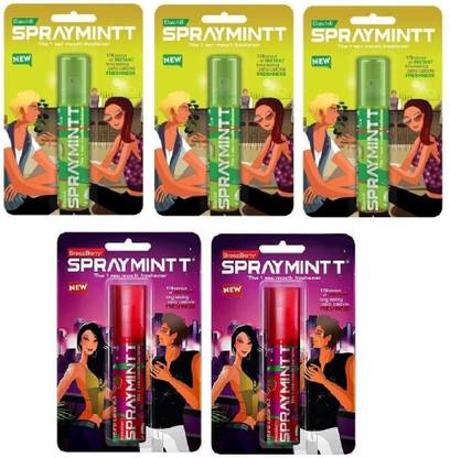 spraymint 3 Elachill & 2 Breez Berry Mouth Freshener Each 15 g Pack Of 5 Spray