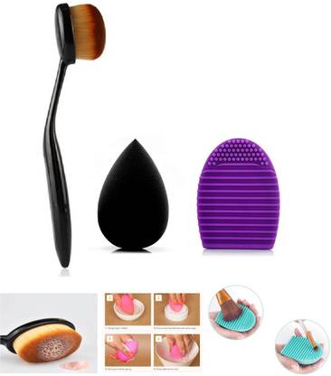 ADJD SPECIAL FOR PROFESSIONAL'S MAKEUP CLINGER PAD & FOUNDATION BRUSH & MAKEUP BLENDER