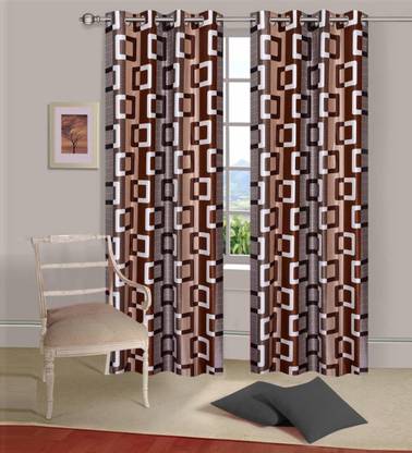 AkiN 152 cm (5 ft) Polyester Semi Transparent Window Curtain (Pack Of 2)