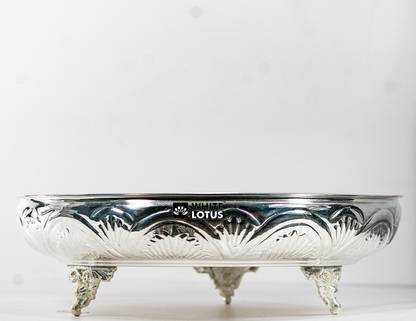 WHITE LOTUS Fancy Plate 12 inches Silver Plated Decorative Platter