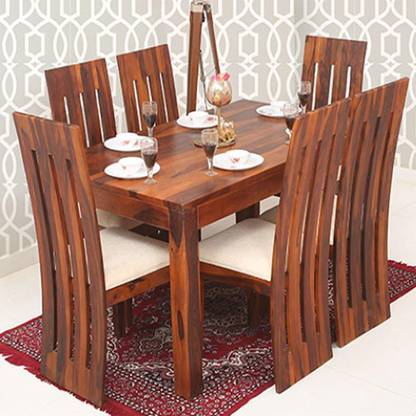 Taskwood Furniture 6 Seater Wooden Dining Set For Room Solid Wood In India Taskwood Furniture 6 Seater Wooden, Round Timber Dining Table 6 Seater