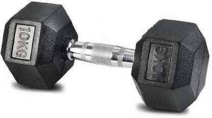 EXTREME FIT Hexa single (10kg*1) Hexagon for Home Gym Workout(Pack of 1) Fixed Weight Dumbbell