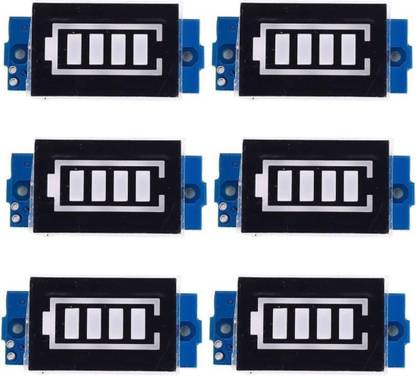 CyberSupreme SS Pack Of 6 3S Lithium Battery Pack Power Indicator Board 11.1V-12.6V Display Electronic Components Electronic Hobby Kit