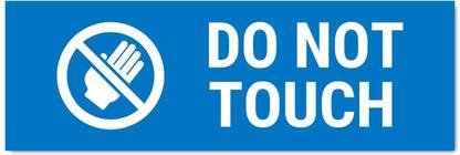 Mindcraftz Do not touch here Sign Board Blue color Pack of 3 | 12 x 4 inches Emergency Sign