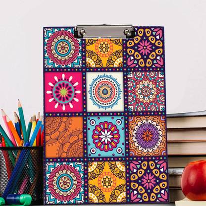 BPDESIGNSOLUTION Mandala Design Digital Reprint Clip Board Exam Pad (14x9.5 Inches) Premium Quality