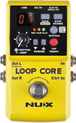 Nux Core Guitar Effect Pedal Looper 6 Hours Recording Time, 99 User Memories, Drum Patterns with Tap Tempo Guitar Processor