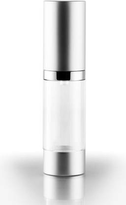 PHARCOS Airless Pump Bottle Refillable Cosmetic Container for Makeup Foundation, Serums, Homemade Beauty Products (Leak Proof-Pack of 1) (Transparent - Matte Silver- 50 Ml)