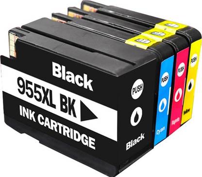 GPN PRINT 955 XL Ink Cartridge For Use In OfficeJet Pro 7740, 8210, 8216, 8700, 8710, Black + Tri Color Combo Pack Ink Cartridge
