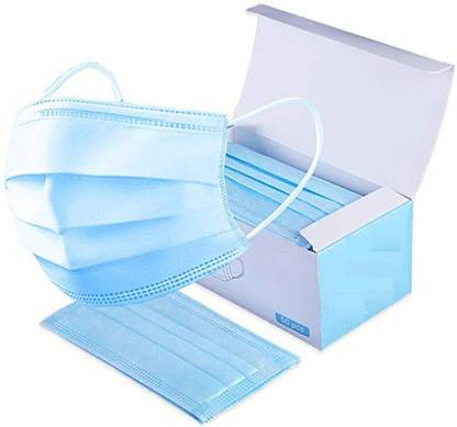 DM SPECIALLY FOR SPECIALIST - Premium Quality : 3 Layer Disposable Masks with Nose pin and Ultrasonic Sealed Ear loop-100 unit in box (blue) - Premium Quality Water Resistant Surgical Mask