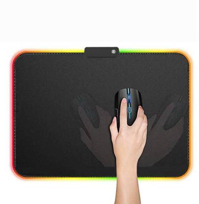 VIBOTON RGB Gaming Mouse Pad, Smooth Surface and Non-Slip Rubber Base, Soft Glowing 14 LED Modes Gaming Desk Keyboard Pad Mat (Small LED 30x25 cm) Non Slip Base Mousepad