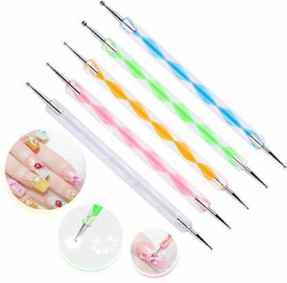 Phiz Beauty 5 Nail Art Dotting Pen and Marbleizing Tool 2 Sided