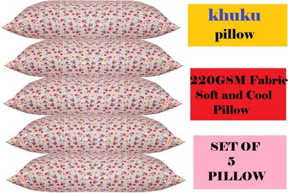 KHUKU Memory Foam, Foam, Microfibre Floral Sleeping Pillow Pack of 5