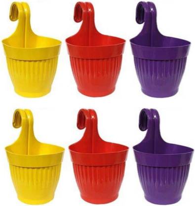 GTB PLANT CONTAINER LILY HOOK POT , RAILING POT PLANT CONTAINER SET OF 6 PC Plant Container Set