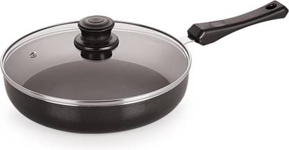 NIRLON Base Cookware with Glass Fry Pan 24 cm diameter with Lid 2 L capacity