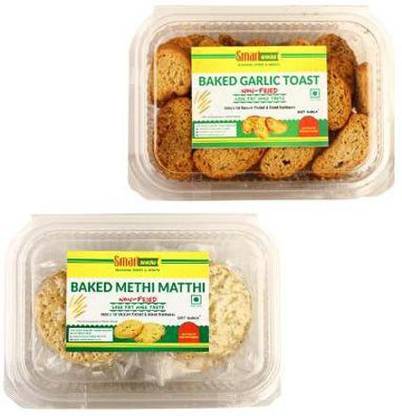 smart snacks Baked combo pack garlic tosat and Metthi Matthi